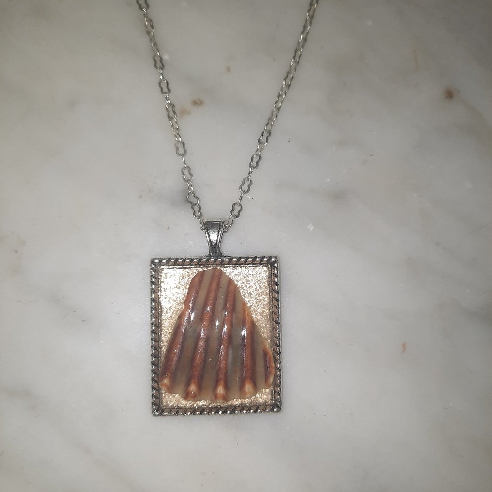 Resin pour shell necklace. One of a kind.